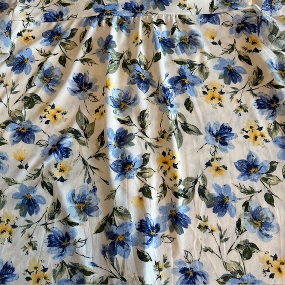 Perseption Concept Floral Ruffle Blouse Button Down Top Short Sleeve Size L‎ - Picture 16 of 16